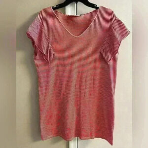 Vineyard vines shirt dress striped v neck‎ short Ruffle sleeve. Medium